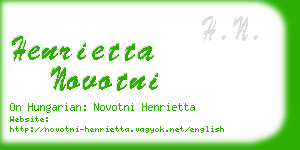 henrietta novotni business card